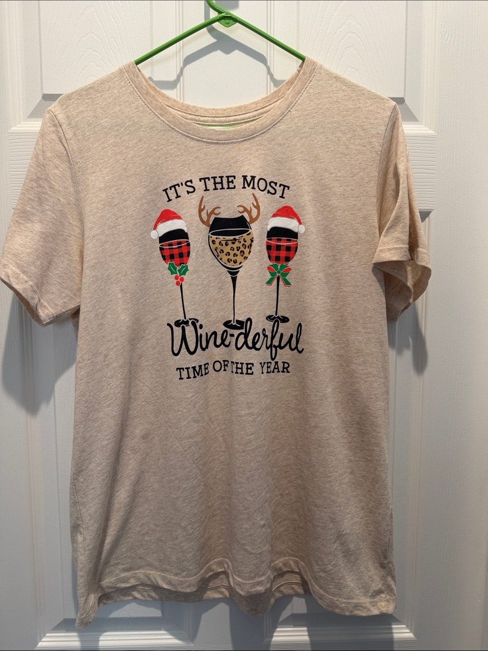 Holiday Time Oatmeal Wine holiday festive Graphic Tee Large